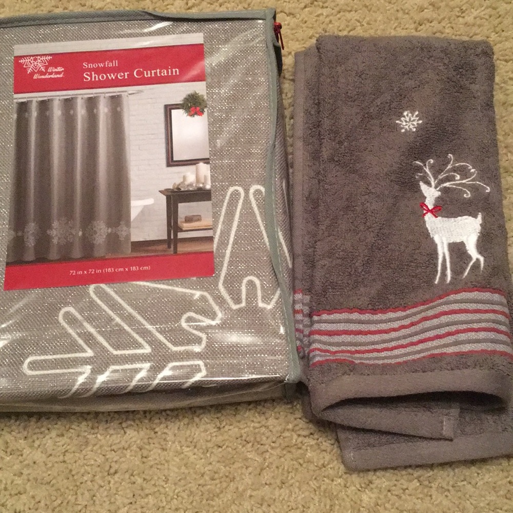 Snowfall shower curtain